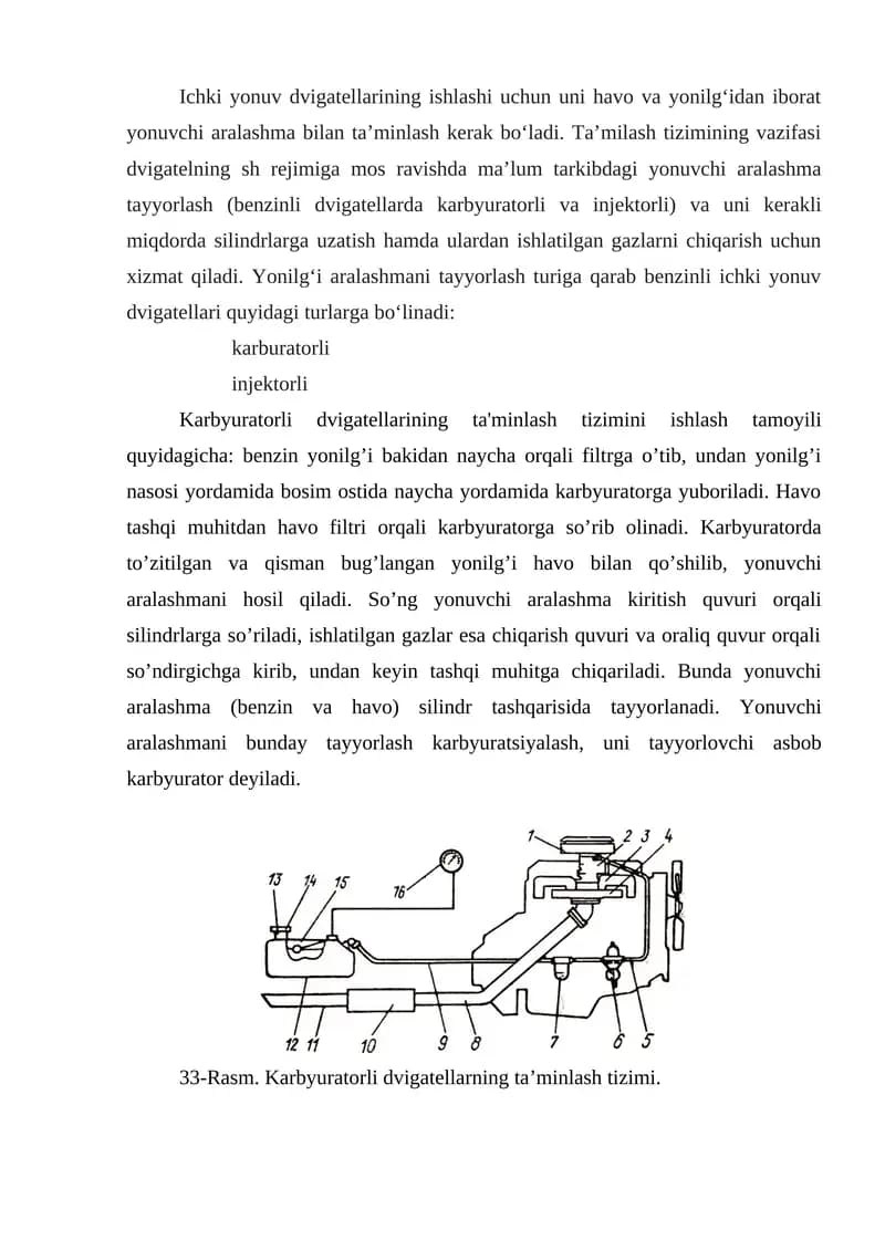 Karbyuratorli dvigatellar