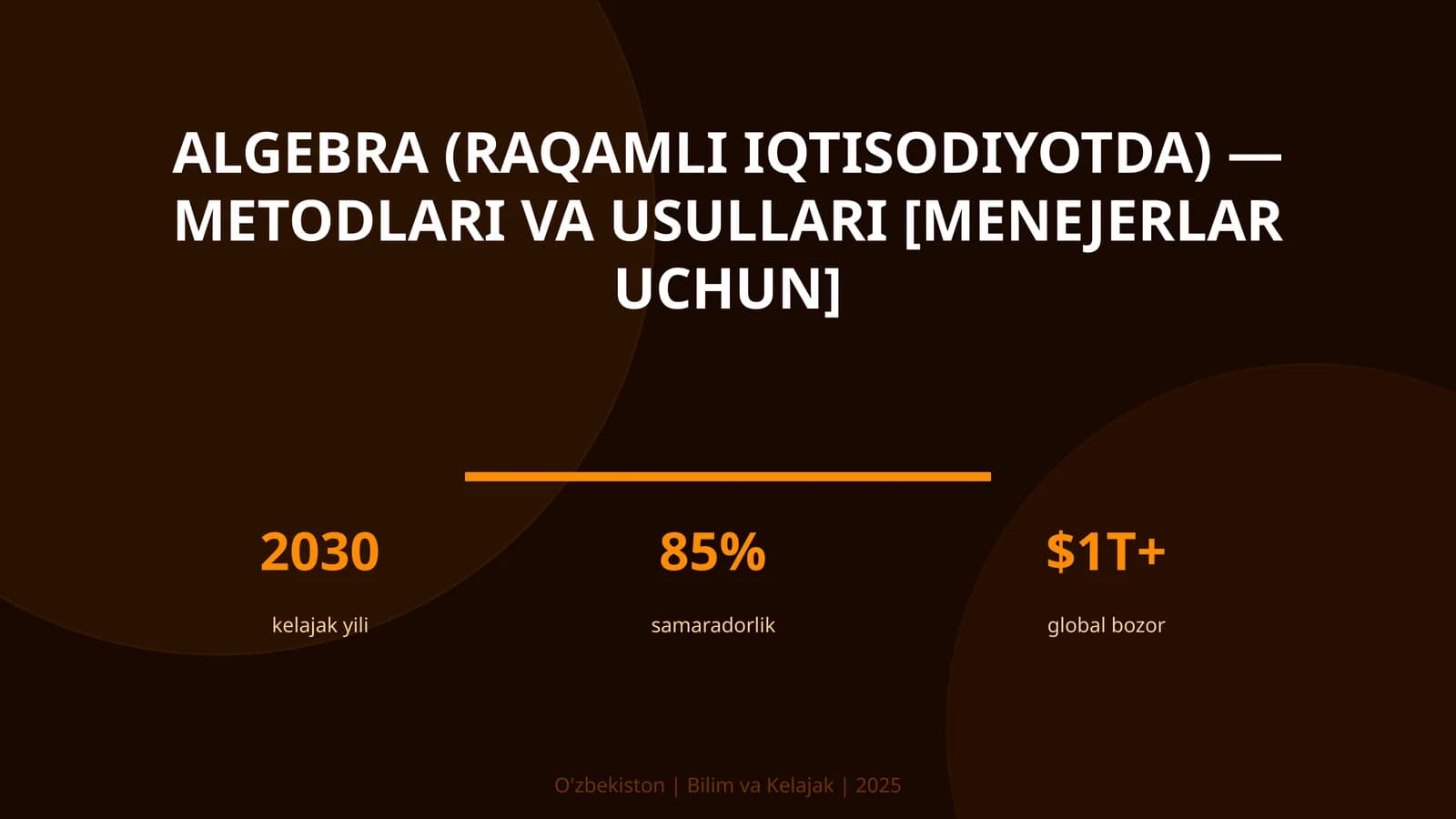 Algebra (raqamli iqtisodiyotda) — metodlari va usullari [menejerlar uchun]