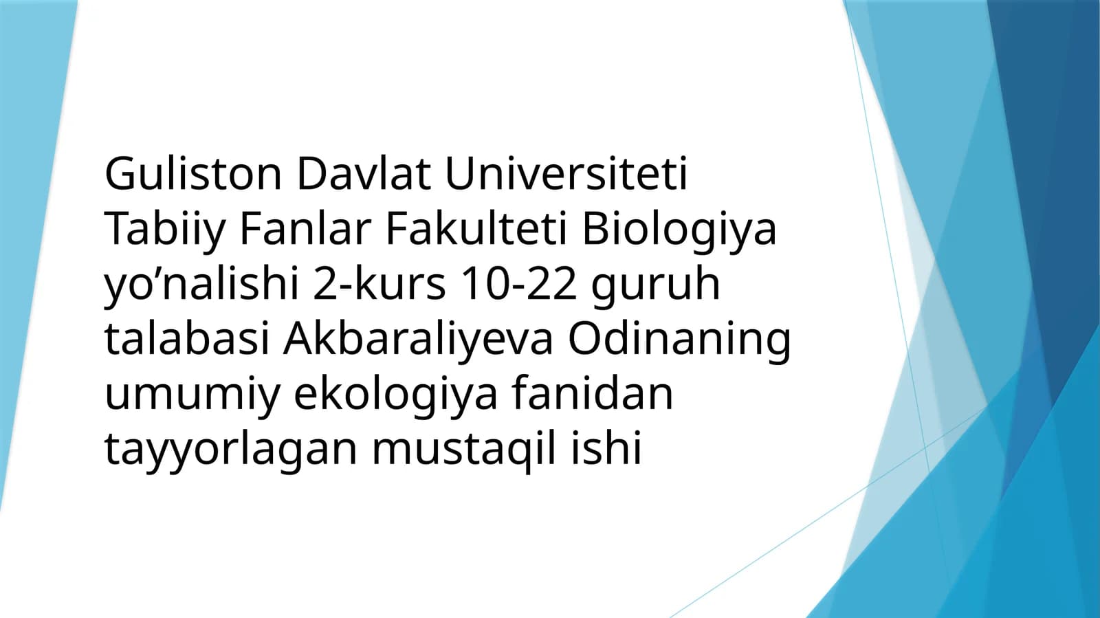 O’simliklarning yashash muhiti