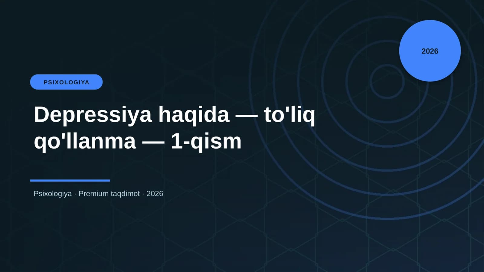 Depressiya haqida — to'liq qo'llanma — 1-qism