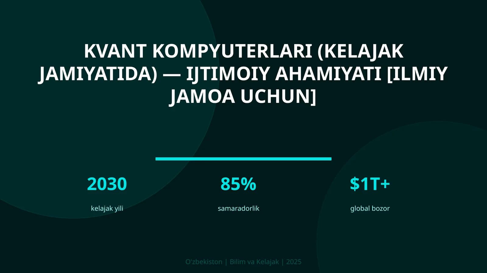 Kvant kompyuterlari (kelajak jamiyatida) — ijtimoiy ahamiyati [ilmiy jamoa uchun]