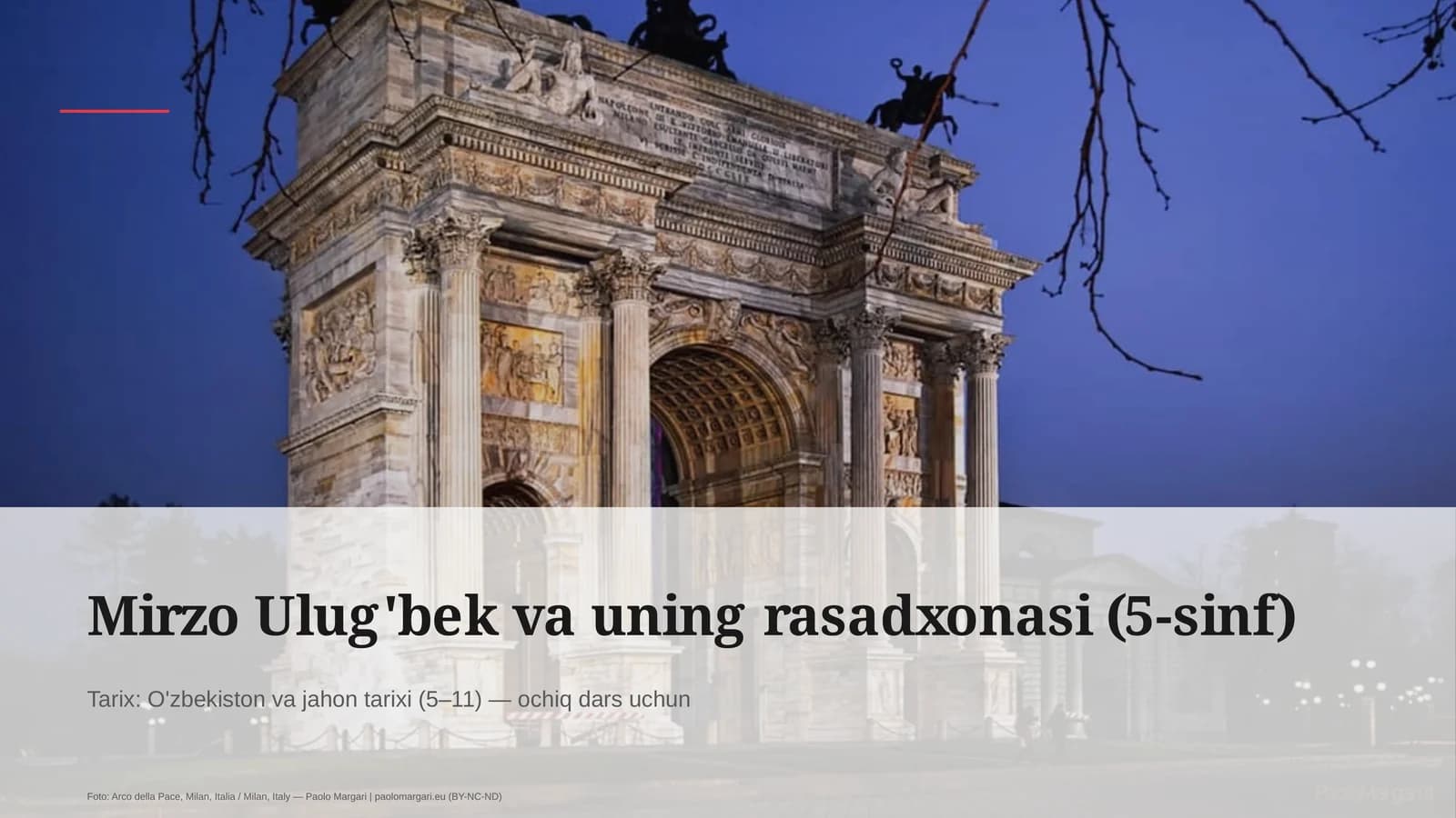 Mirzo Ulug'bek va uning rasadxonasi (5-sinf)
