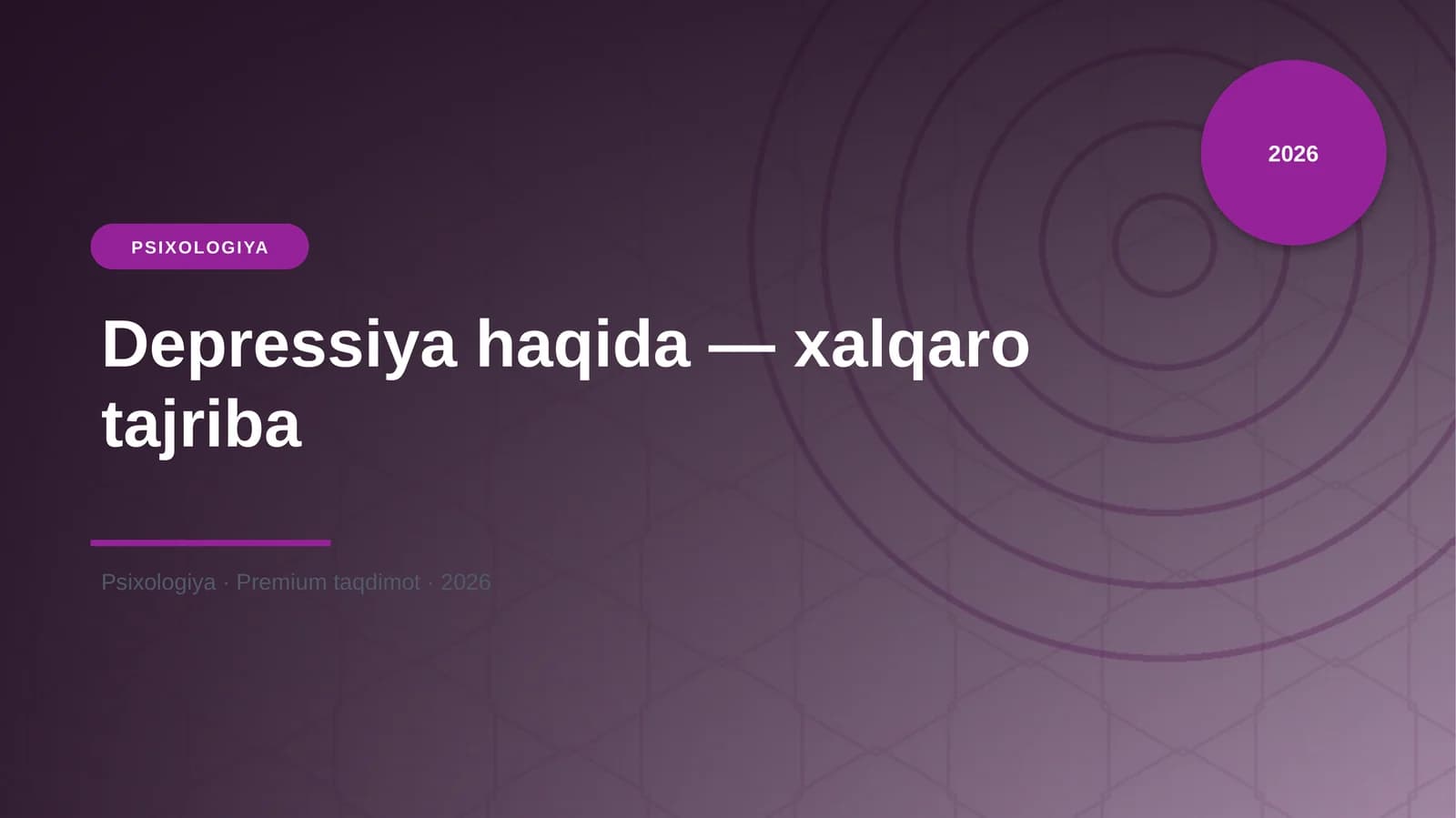 Depressiya haqida — xalqaro tajriba