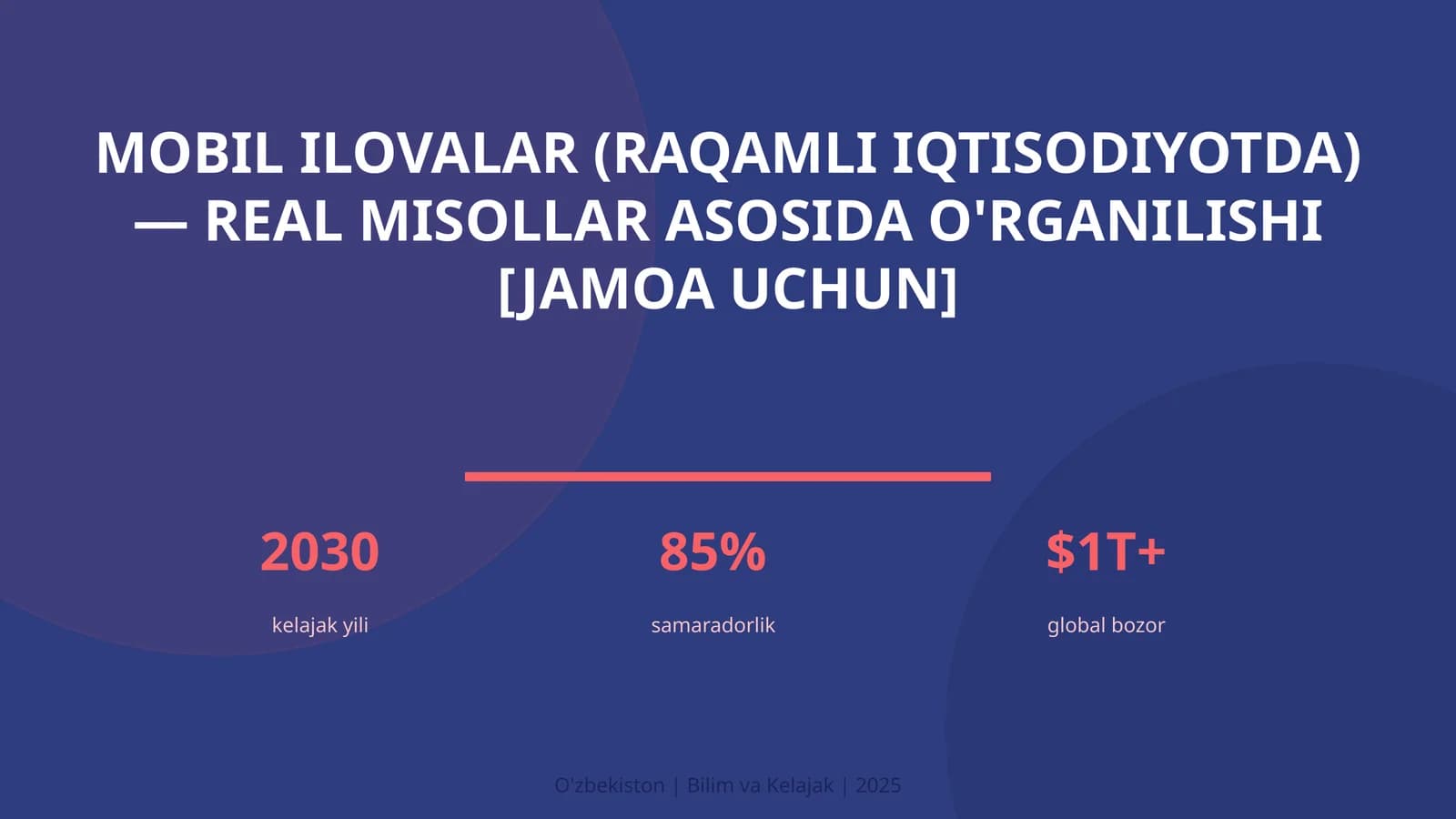MOBIL ILOVALAR (RAQAMLI IQTISODIYOTDA) — REAL MISOLLAR ASOSIDA O'RGANILISHI [JAMOA UCHUN]