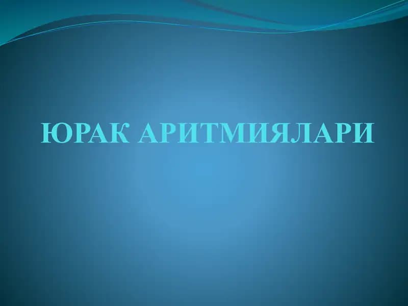 Yu'rak aritmiyalari