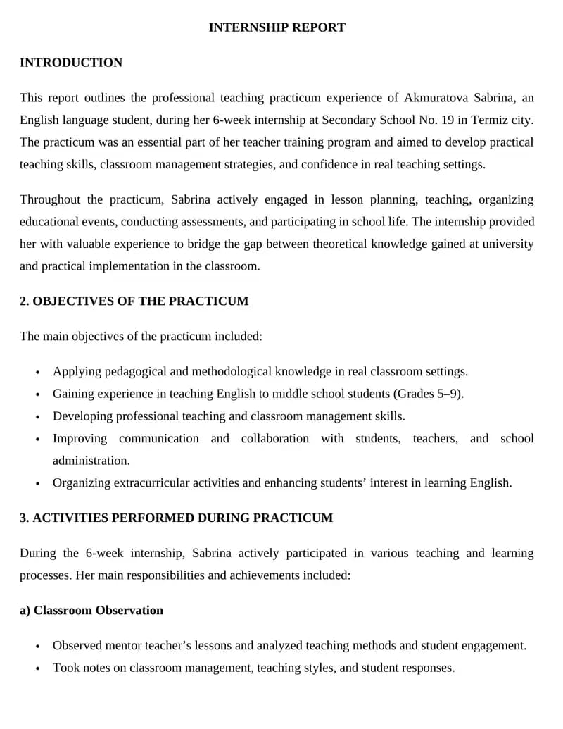 Internship Report