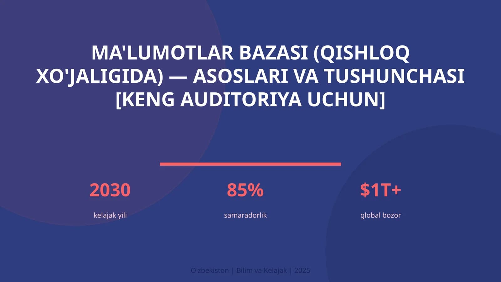 Ma'lumotlar bazasi (qishloq xo'jaligida) — asoslari va tushunchasi [keng auditoriya uchun]