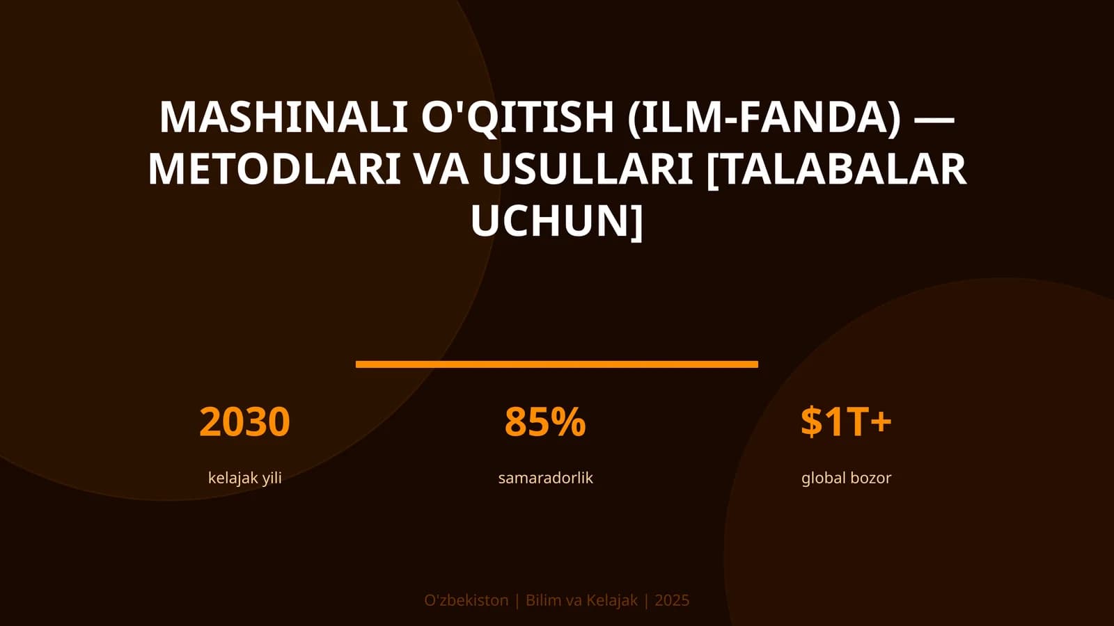 MASHINALI O'QITISH (ILM-FANDA) — METODLARI VA USULLARI [TALABALAR UCHUN]