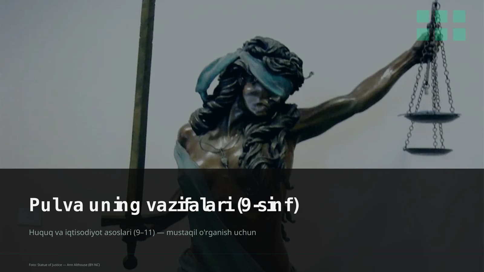 Pul va uning vazifalari (9-sinf)