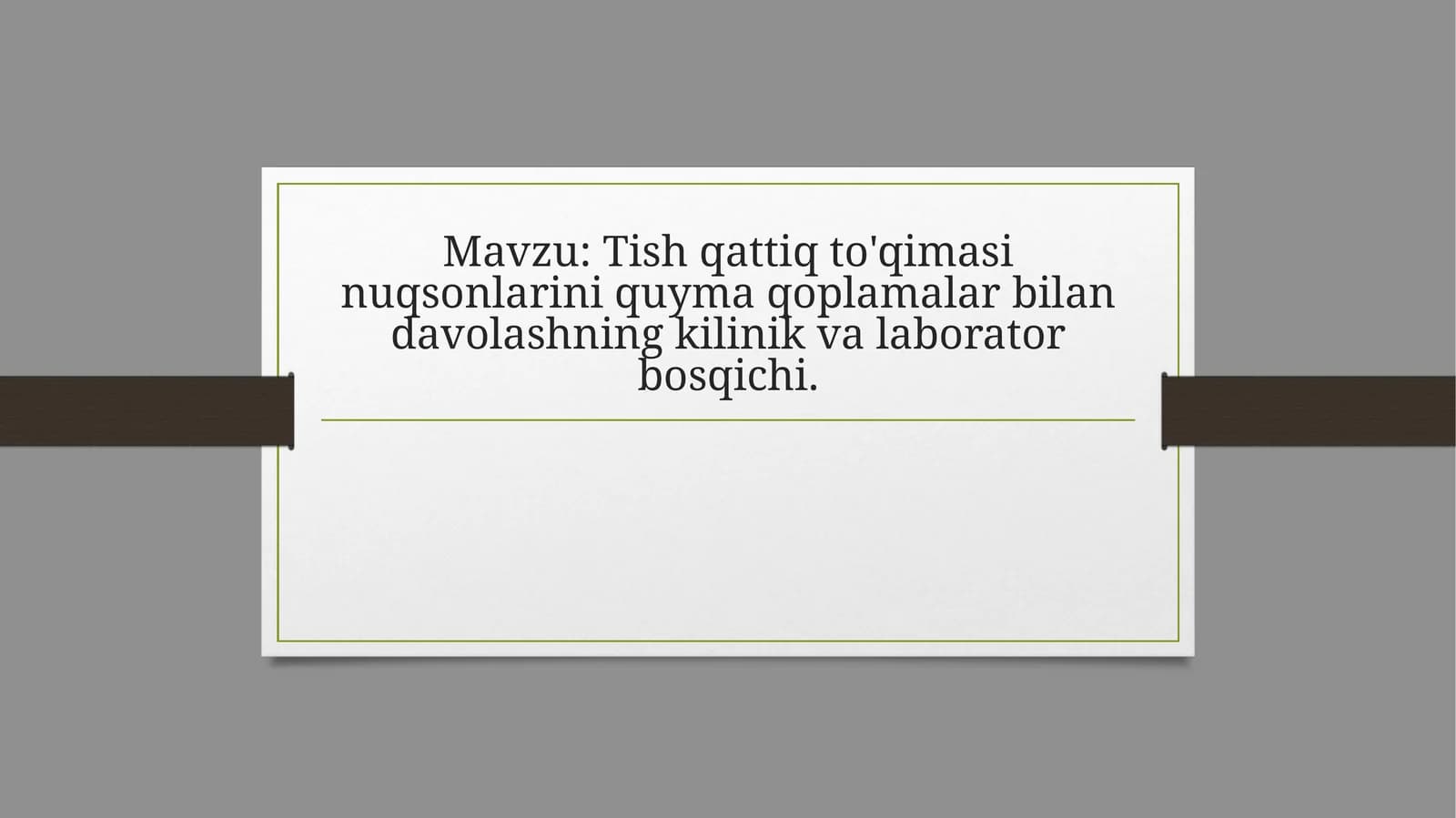 Tish qattiq to'qimasi nuqsonlarini quyma qoplamalar