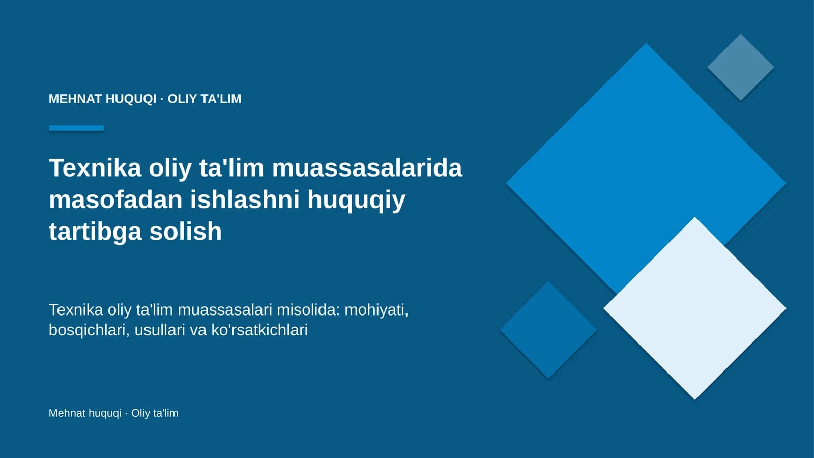 texnika oliy ta'lim muassasalarida masofadan ishlashni huquqiy tartibga solish 7244