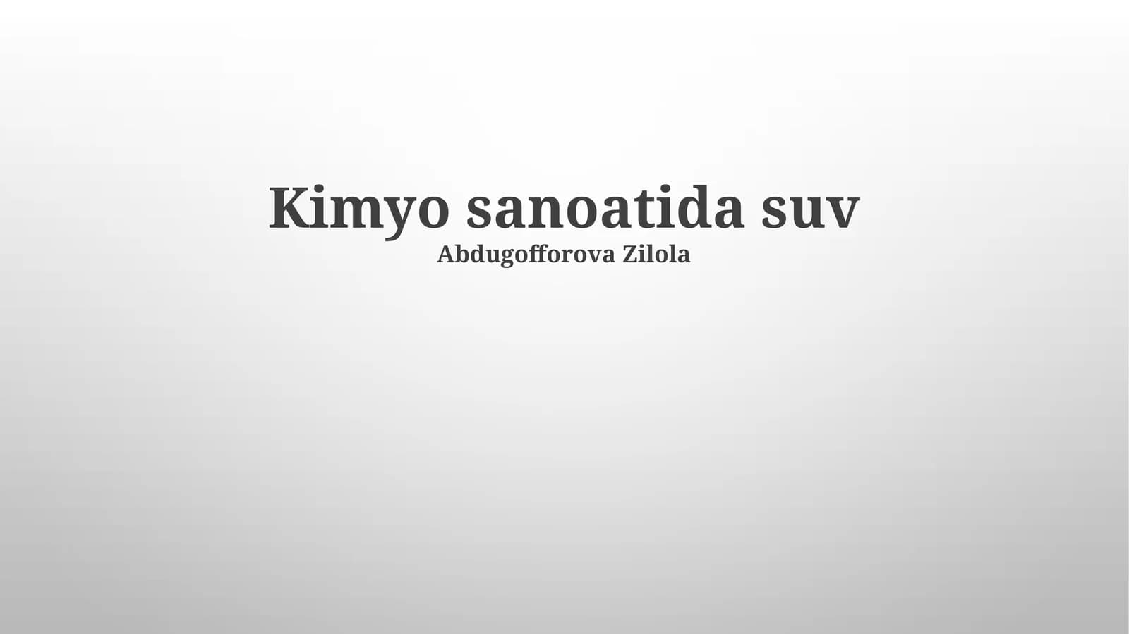 Kimyo sanoatida suv