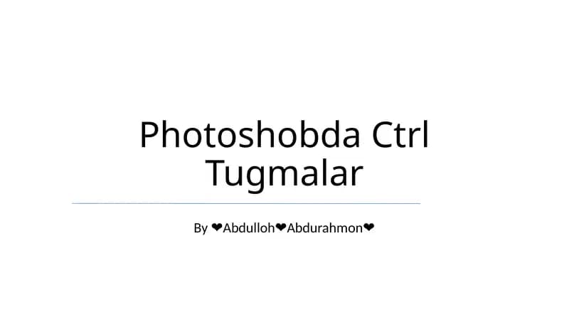 Ctrl Tugmalar