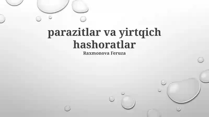Parazit va Yirtqich Hashamatlar