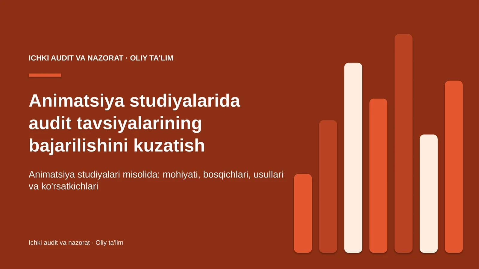 animatsiya studiyalarida audit tavsiyalarining bajarilishini kuzatish 9134