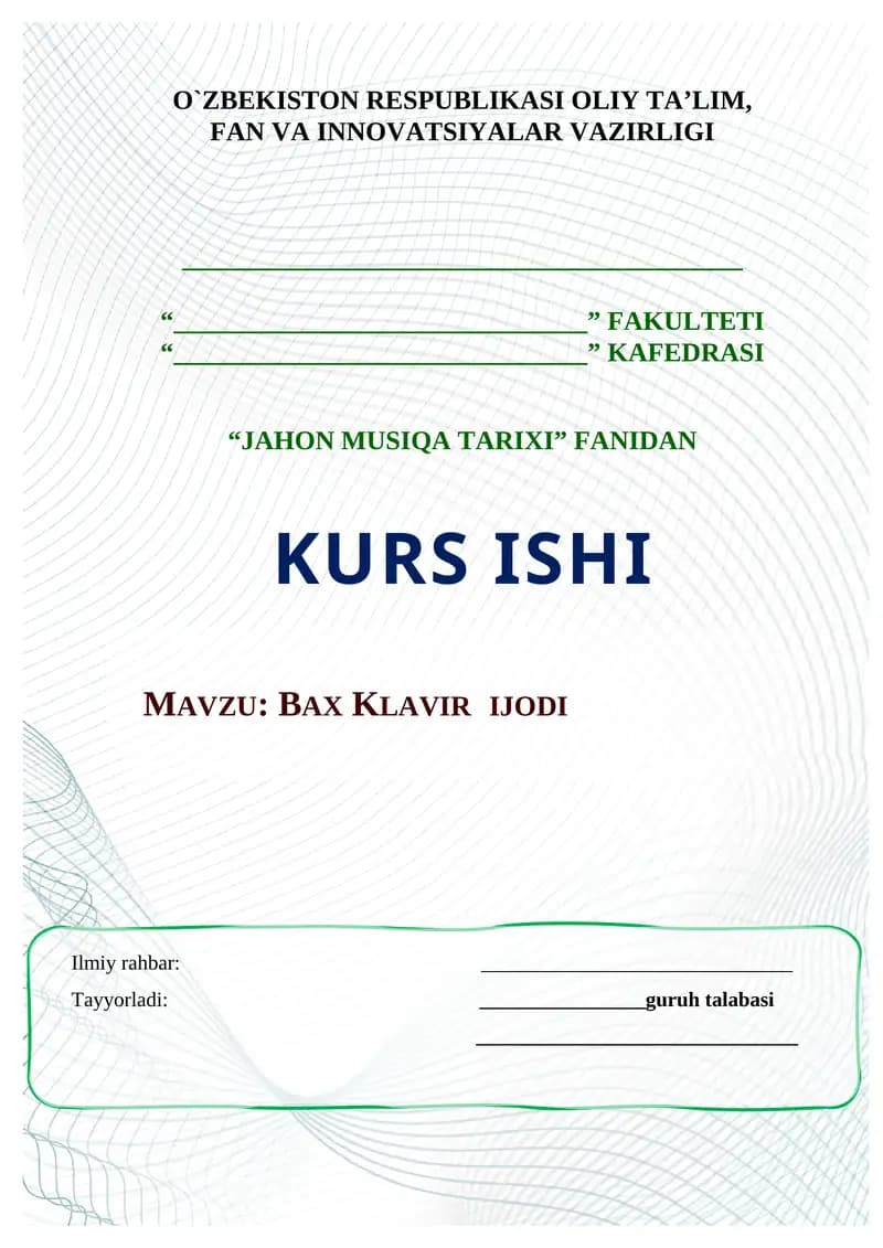 BAX KLAVIR  IJODI