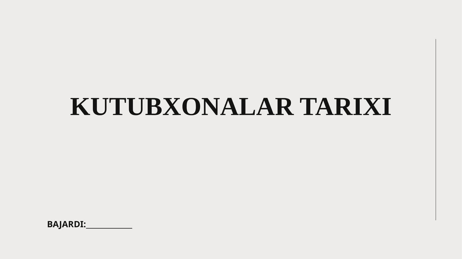 Kutubxonalarning Tarixi