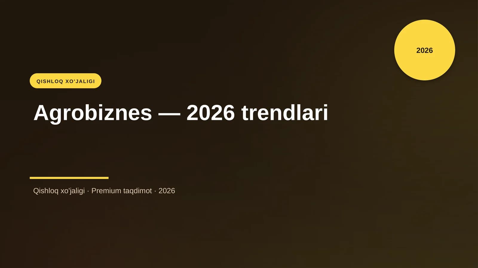 Agrobiznes — 2026 trendlari