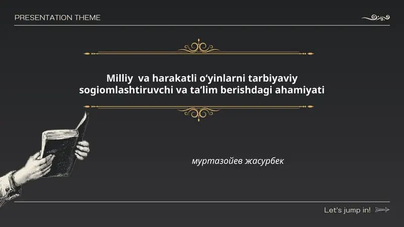 Milliy va harakatli o‘yinlarni tarbiyaviy sogiomlashtiruvchi va ta’lim berishdagi ahamiyati