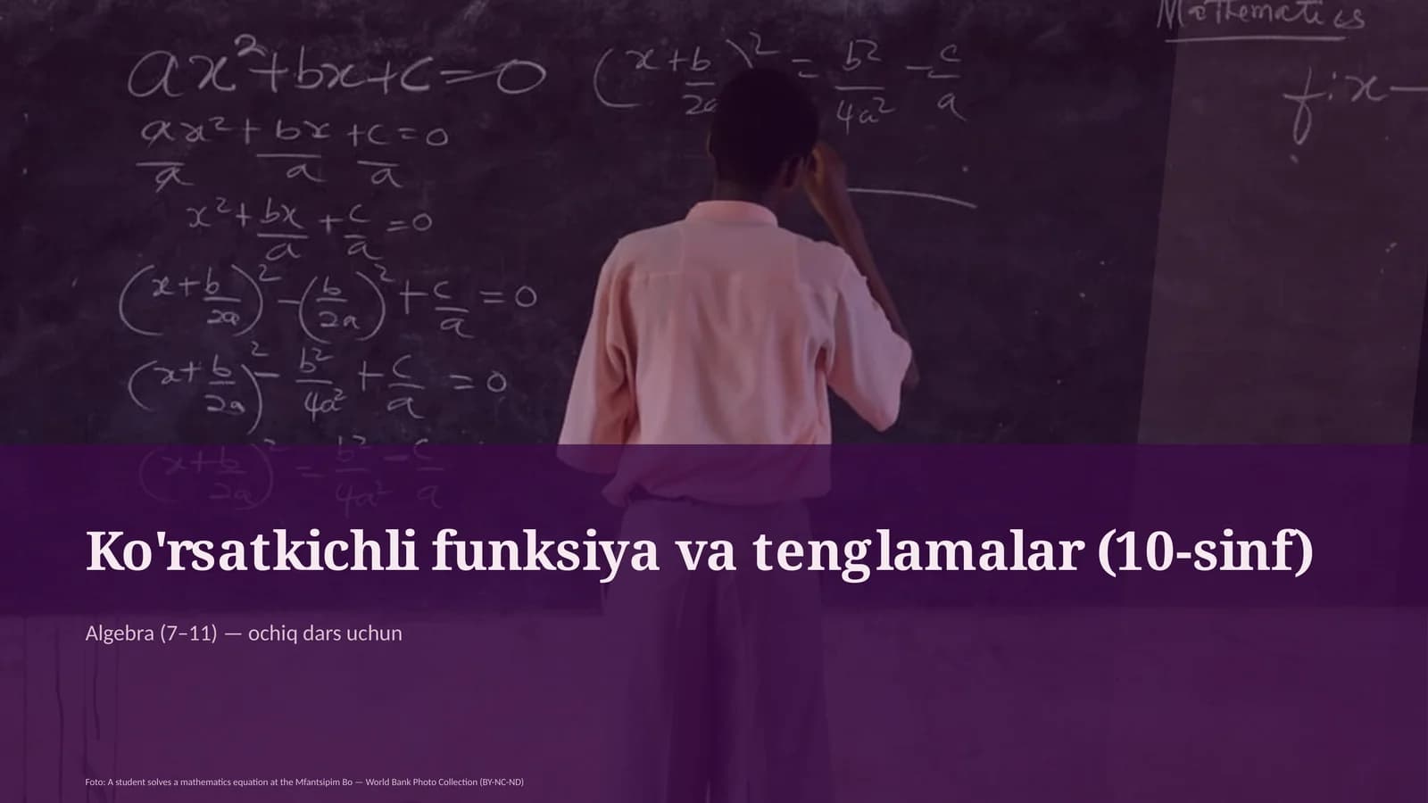 Ko'rsatkichli funksiya va tenglamalar (10-sinf)