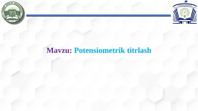 Potensiometrik titrlash