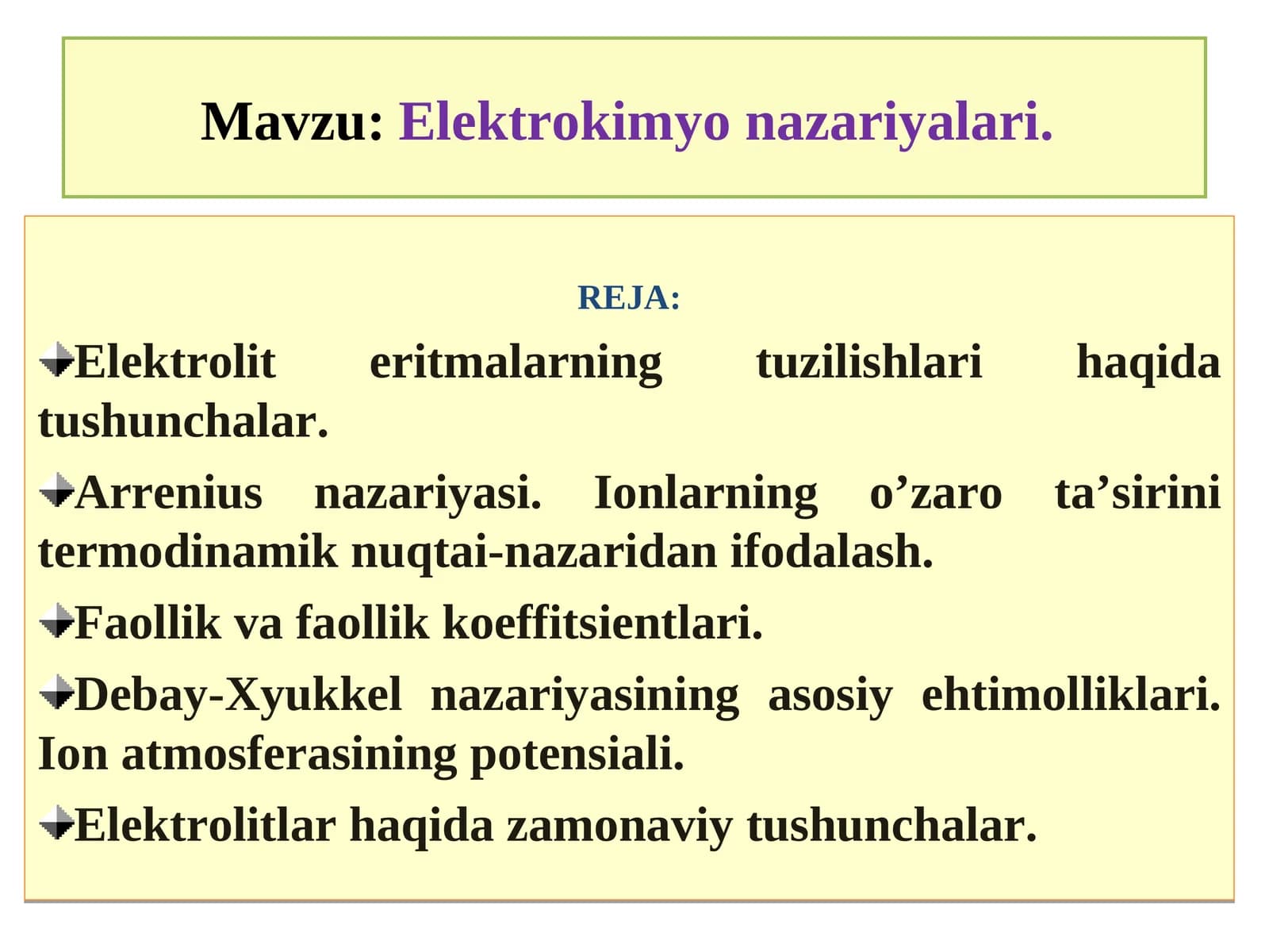 Elektrokimyonazariyalari