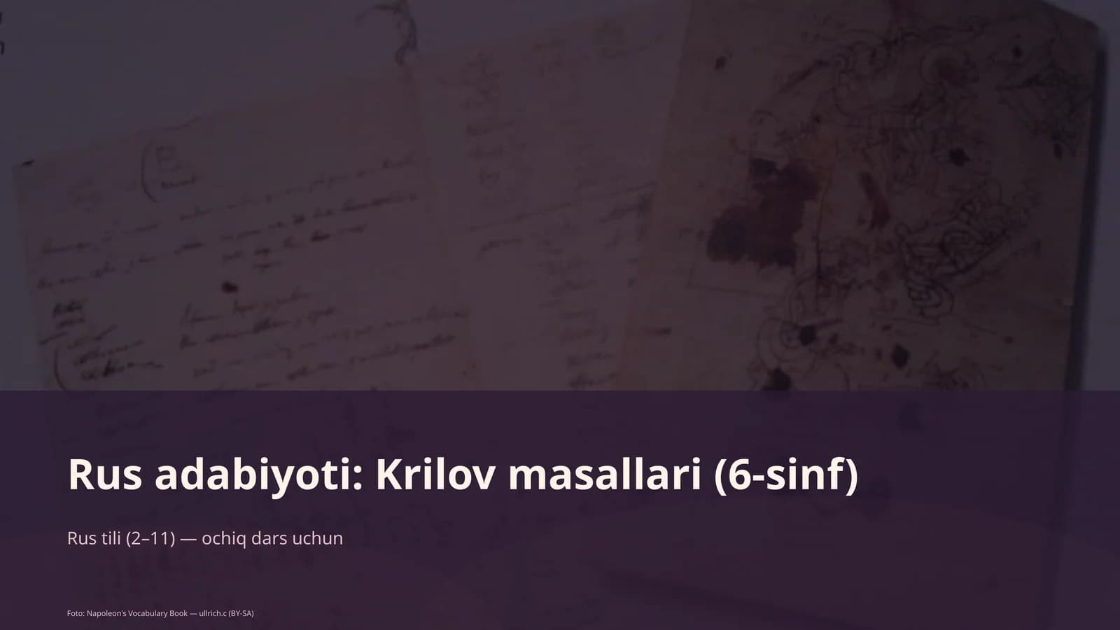 Rus adabiyoti: Krilov masallari (6-sinf)