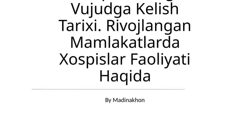 Hospis parvarishining ildizlari