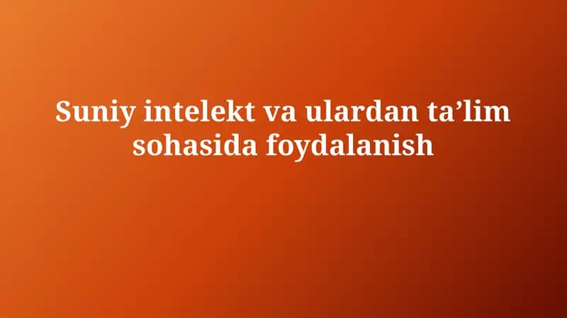 Sun'iy intellekt