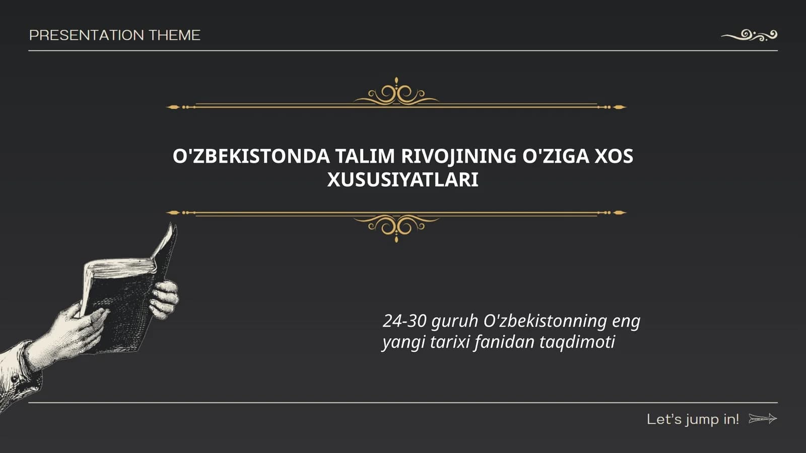O'ZBEKISTONDA TALIM RIVOJINING O'ZIGA XOS XUSUSIYATLARI