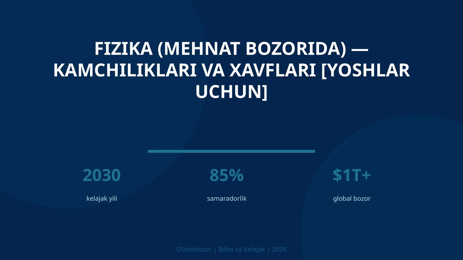 Fizika (mehnat bozorida) — kamchiliklari va xavflari [yoshlar uchun]