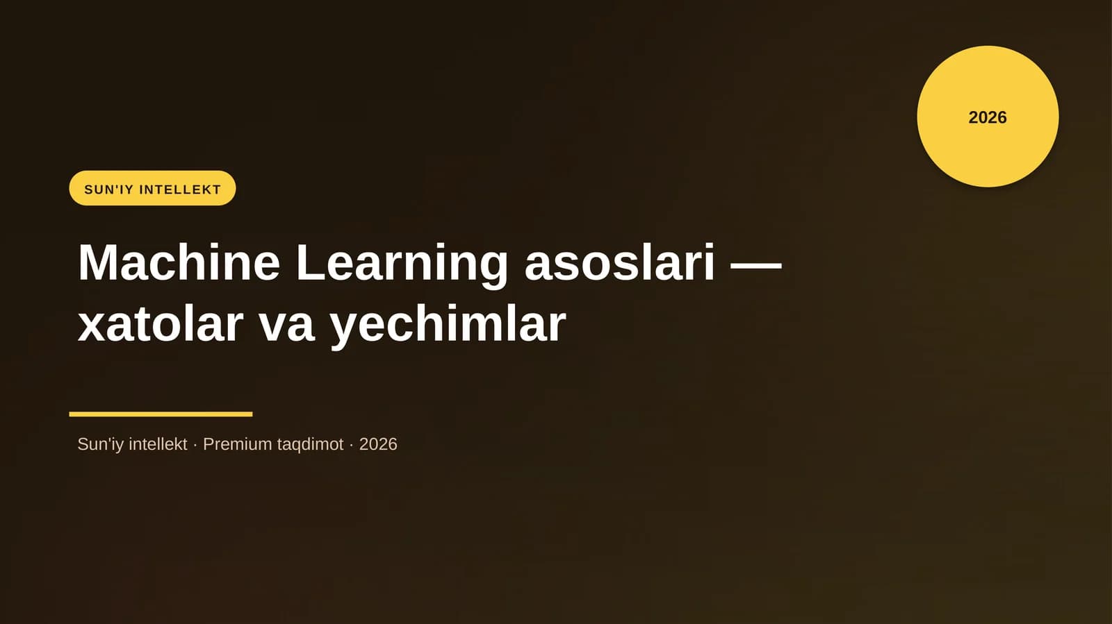 Machine Learning asoslari — xatolar va yechimlar