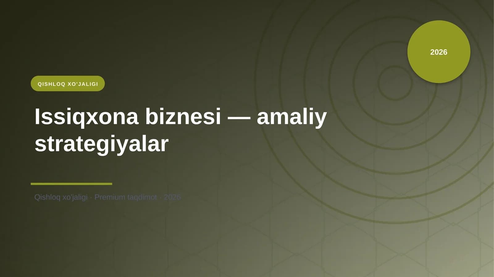 Issiqxona biznesi — amaliy strategiyalar