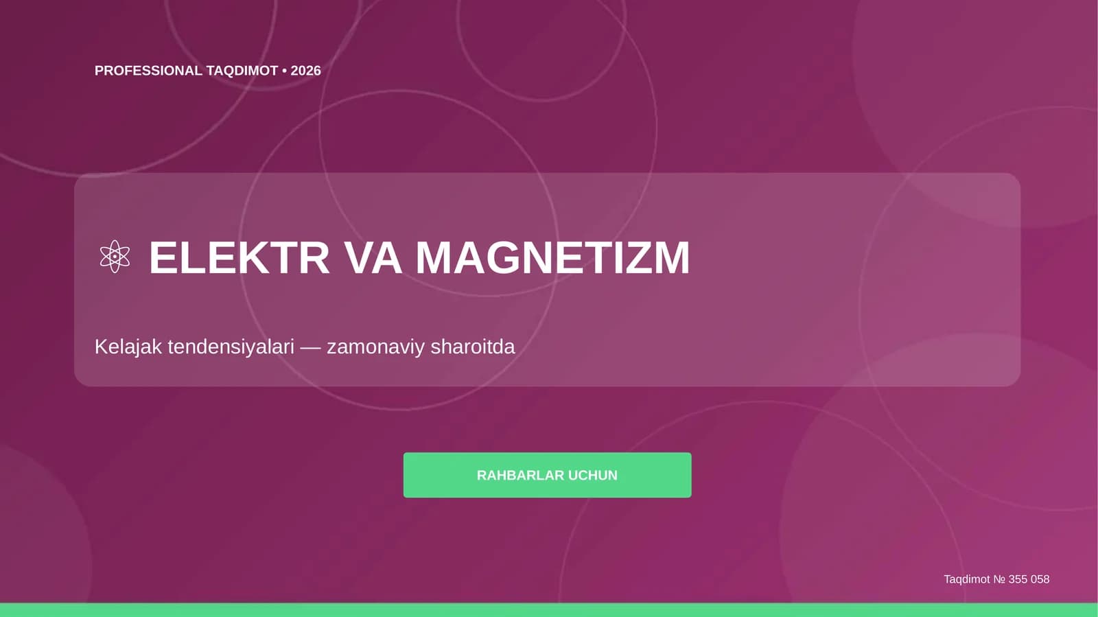 ELEKTR VA MAGNETIZM