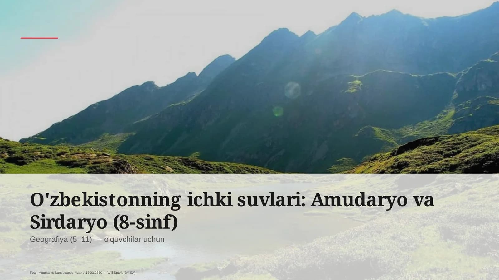 O'zbekistonning ichki suvlari: Amudaryo va Sirdaryo (8-sinf)
