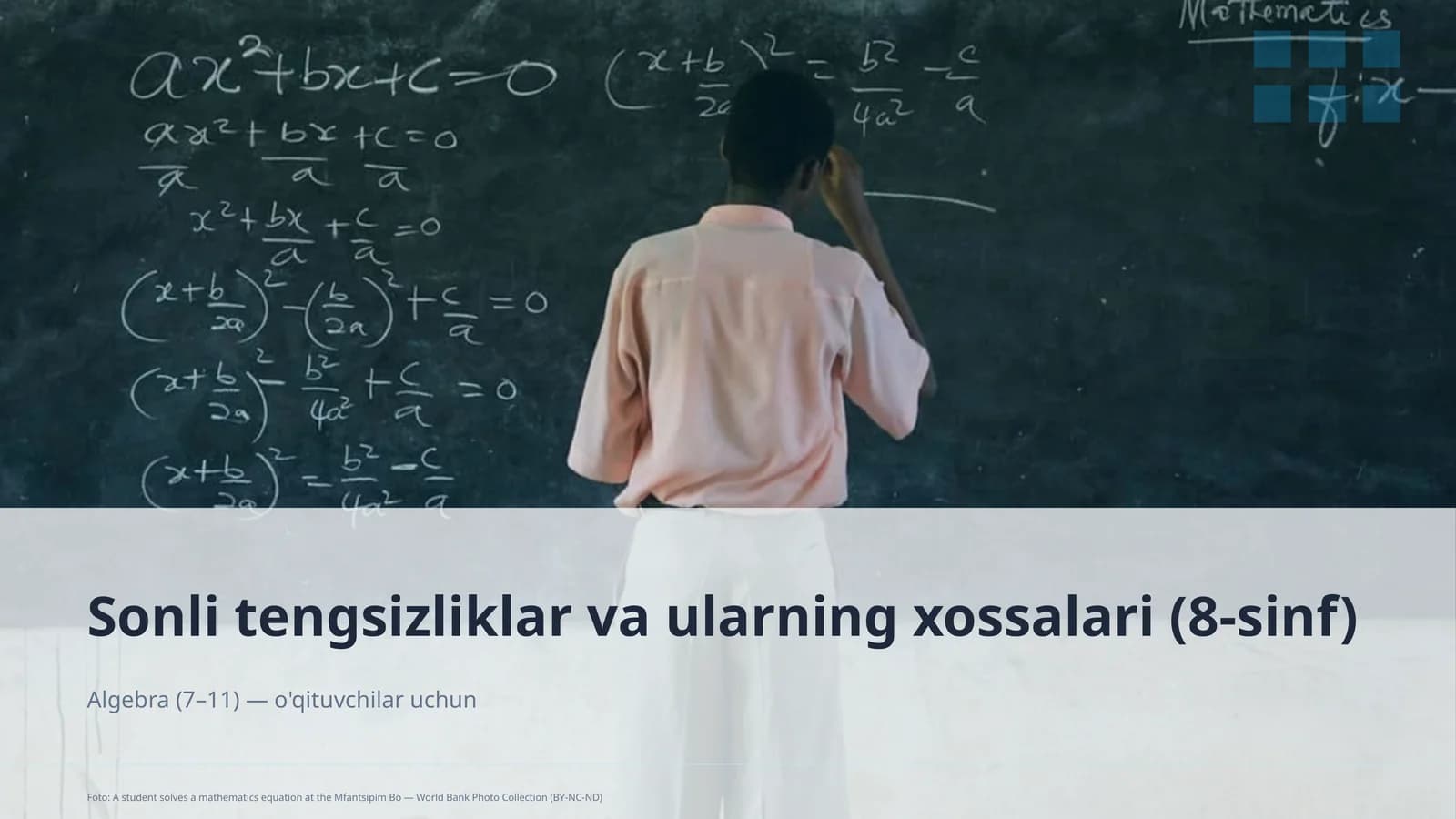 Sonli tengsizliklar va ularning xossalari (8-sinf)