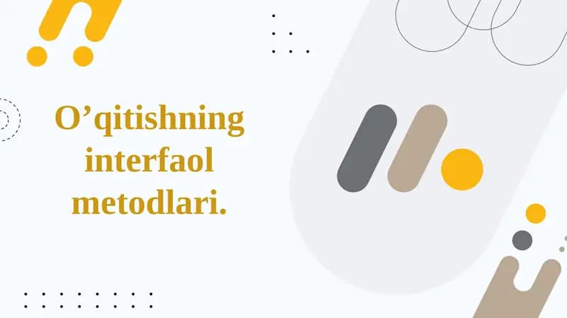 O’qitishning interfaol metodlari.