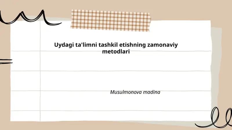 Uy sharoitida aralash o'qitish (blended learning) usullari