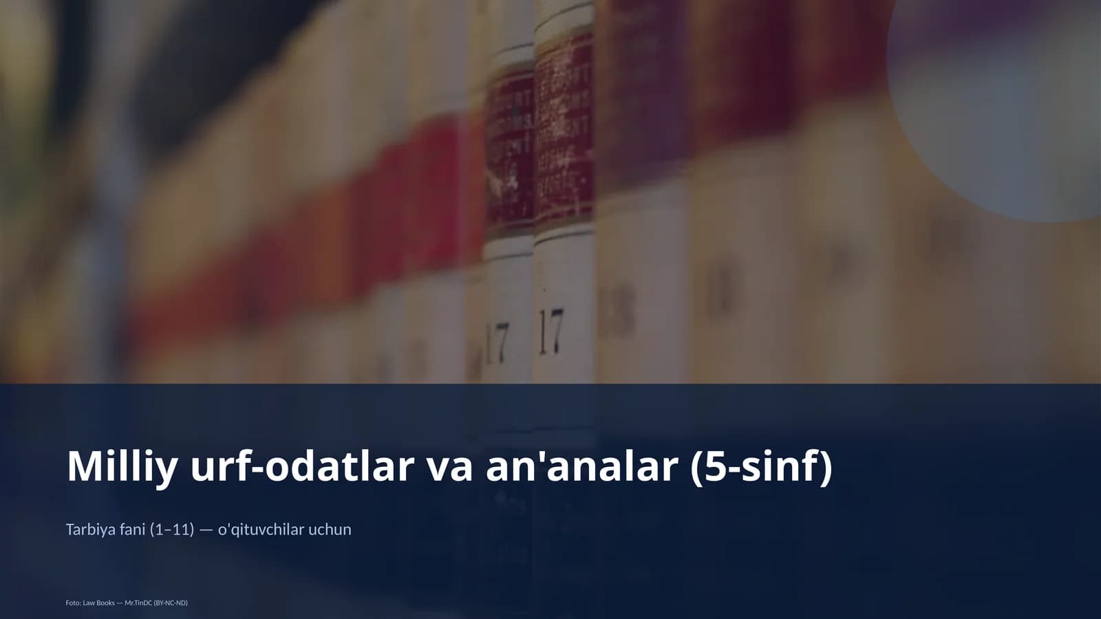Milliy urf-odatlar va an'analar (5-sinf)