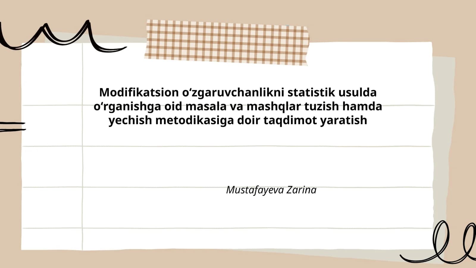 Modifikatsion oʻzgaruvchanlikni statistik usulda oʻrganish