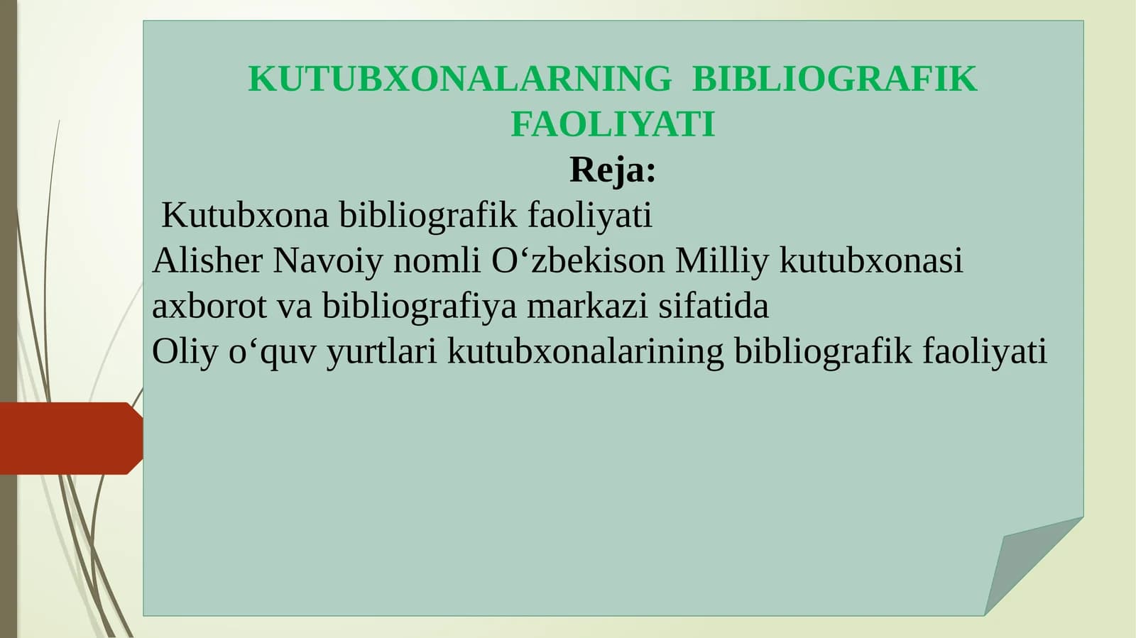 Kutubxonalarning Bibliografik Faoliyati