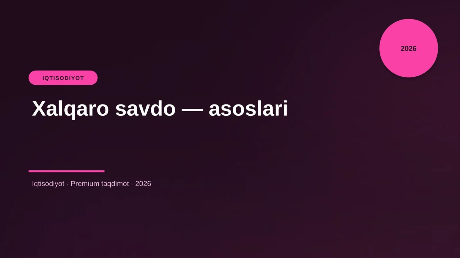 Xalqaro savdo — asoslari