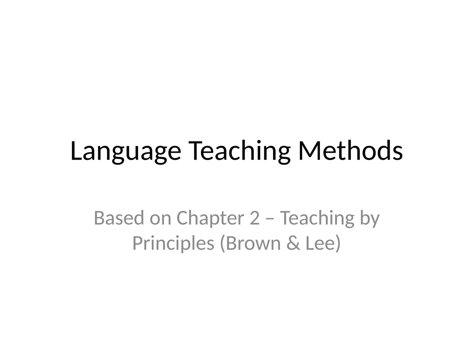 Language teaching methods