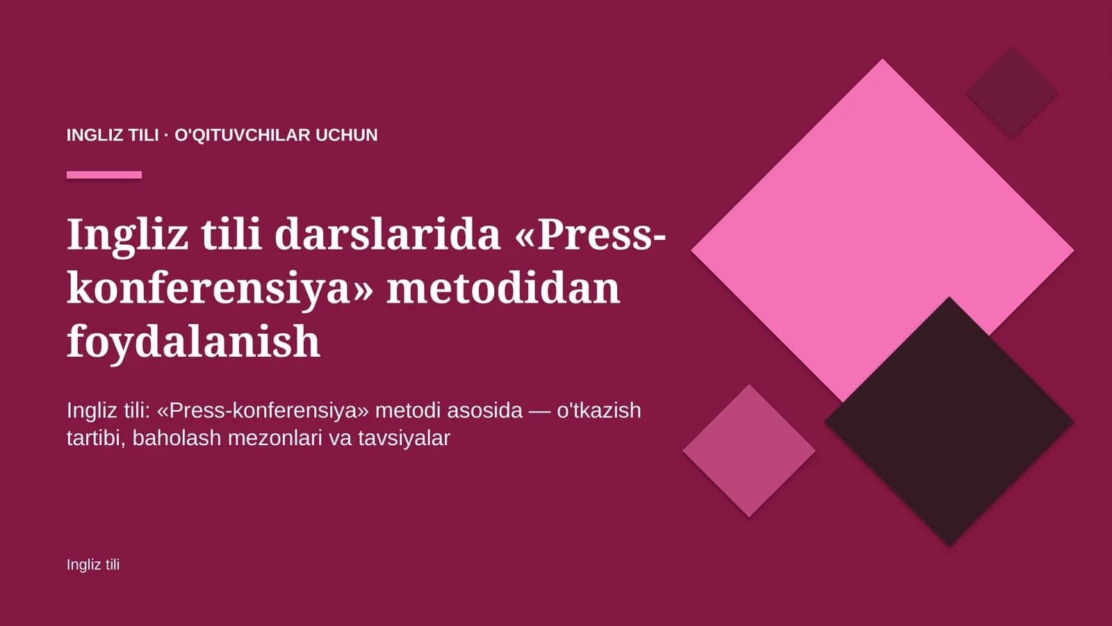 ingliz tili darslarida press konferensiya metodidan foydalanish 8108