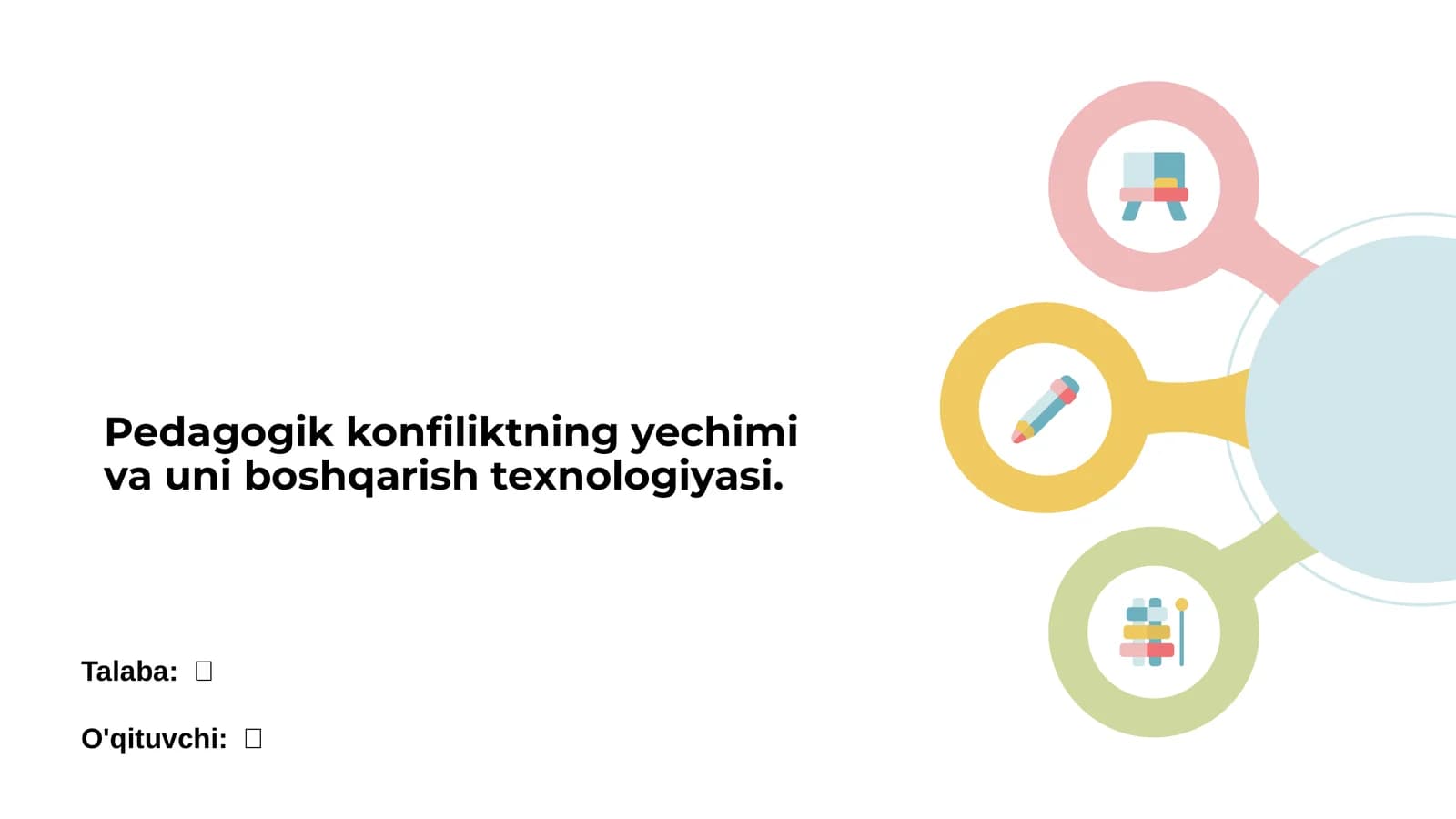 Pedagogik konfiliktning yechimi va uni boshqarish texnologiyasi