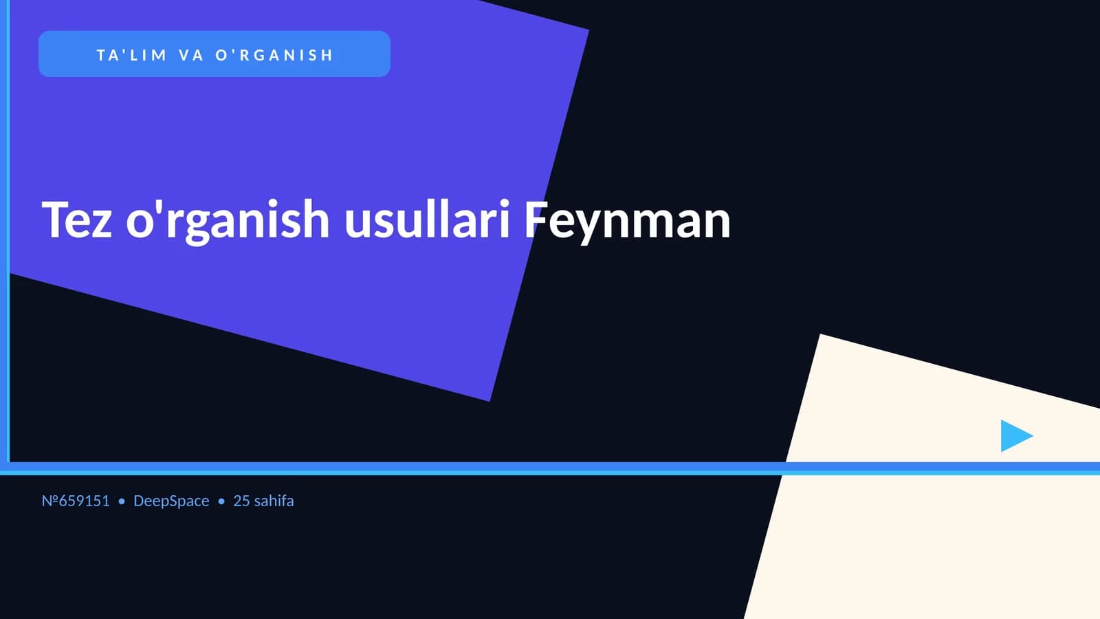 Tez o'rganish usullari Feynman