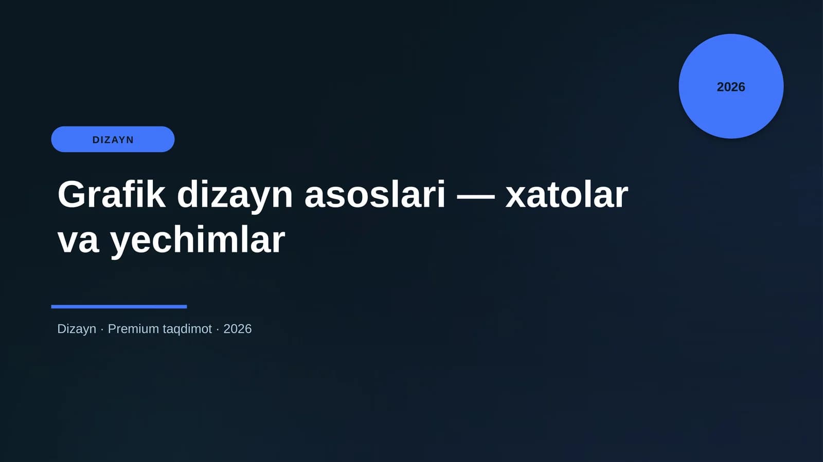 Grafik dizayn asoslari — xatolar va yechimlar