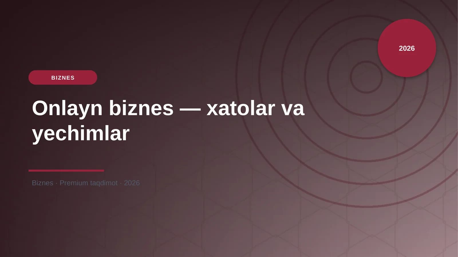 Onlayn biznes — xatolar va yechimlar