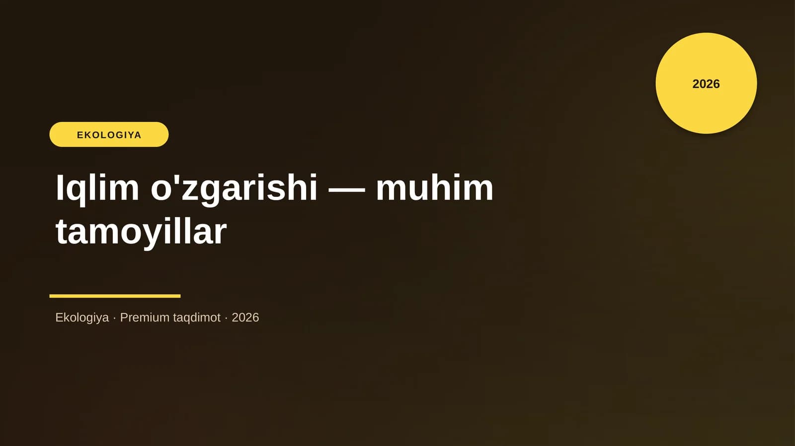 Iqlim o'zgarishi — muhim tamoyillar