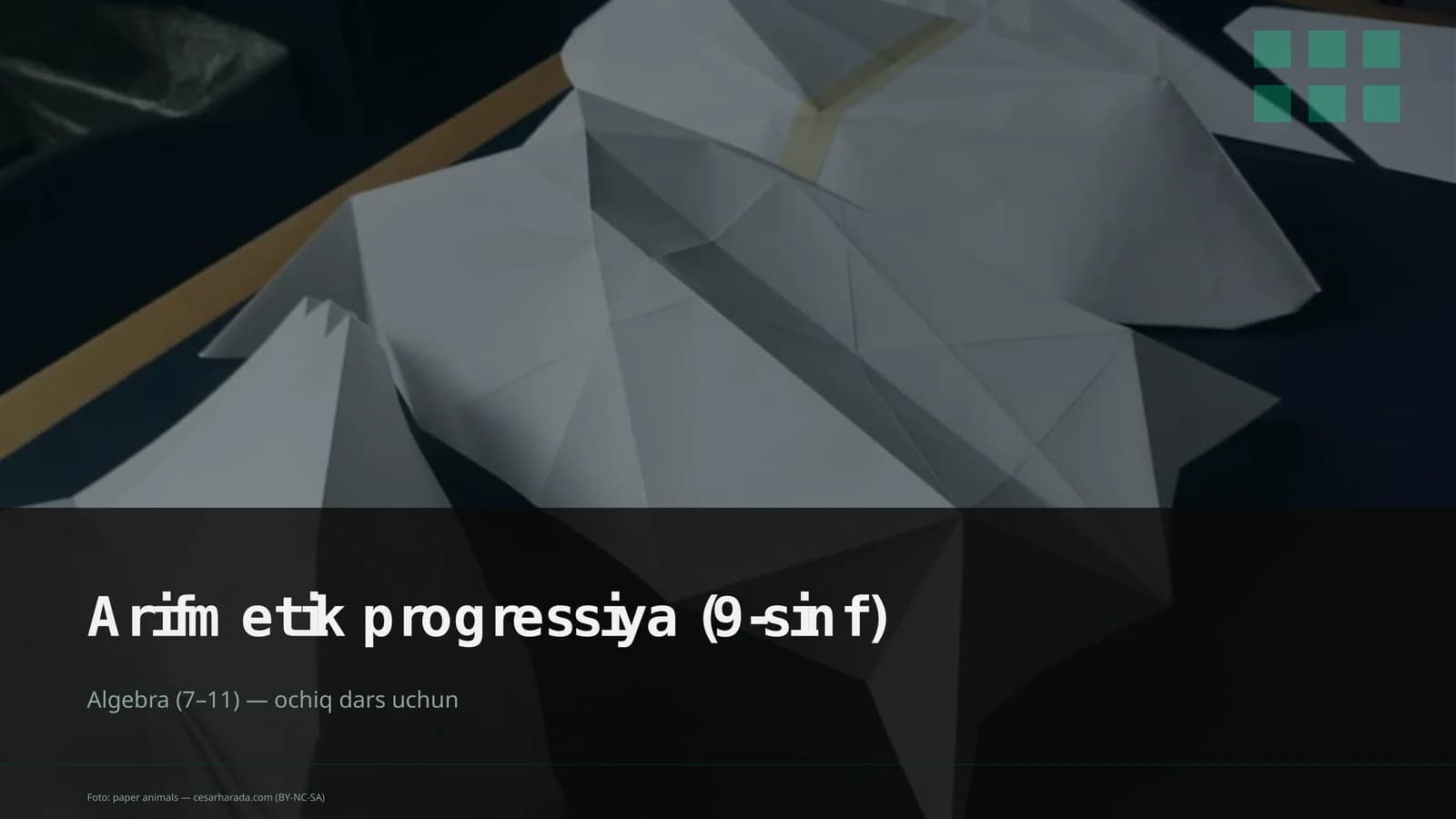 Arifmetik progressiya (9-sinf)